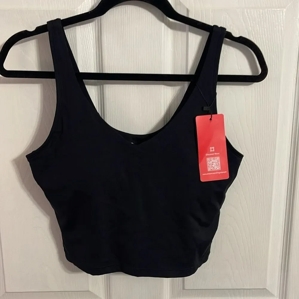THE GYM PEOPLE Longline Sports Bra Size M Black New With Tags